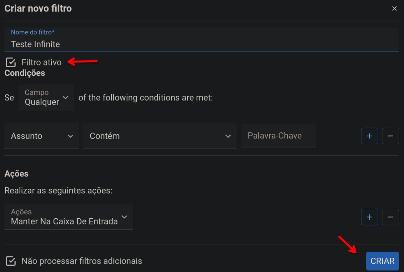 Configurar filtro