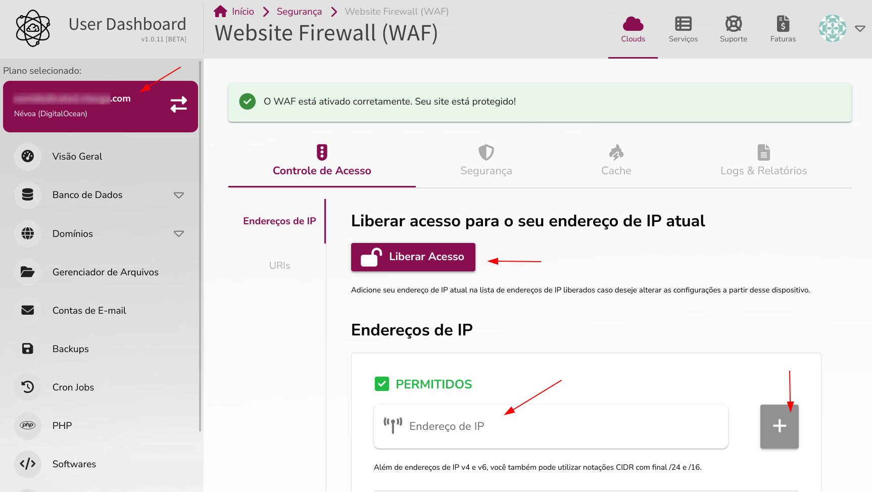 Liberar IP no WAF