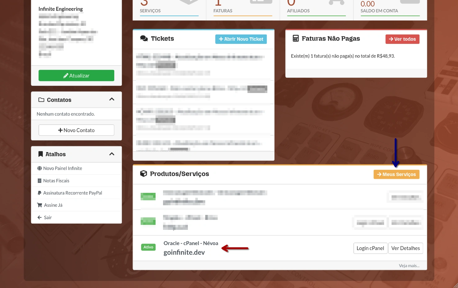 Central Infinite - Meus Serviços