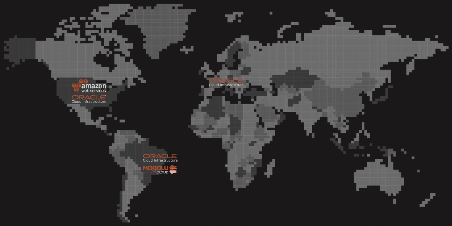 Mapa dos Data Centers