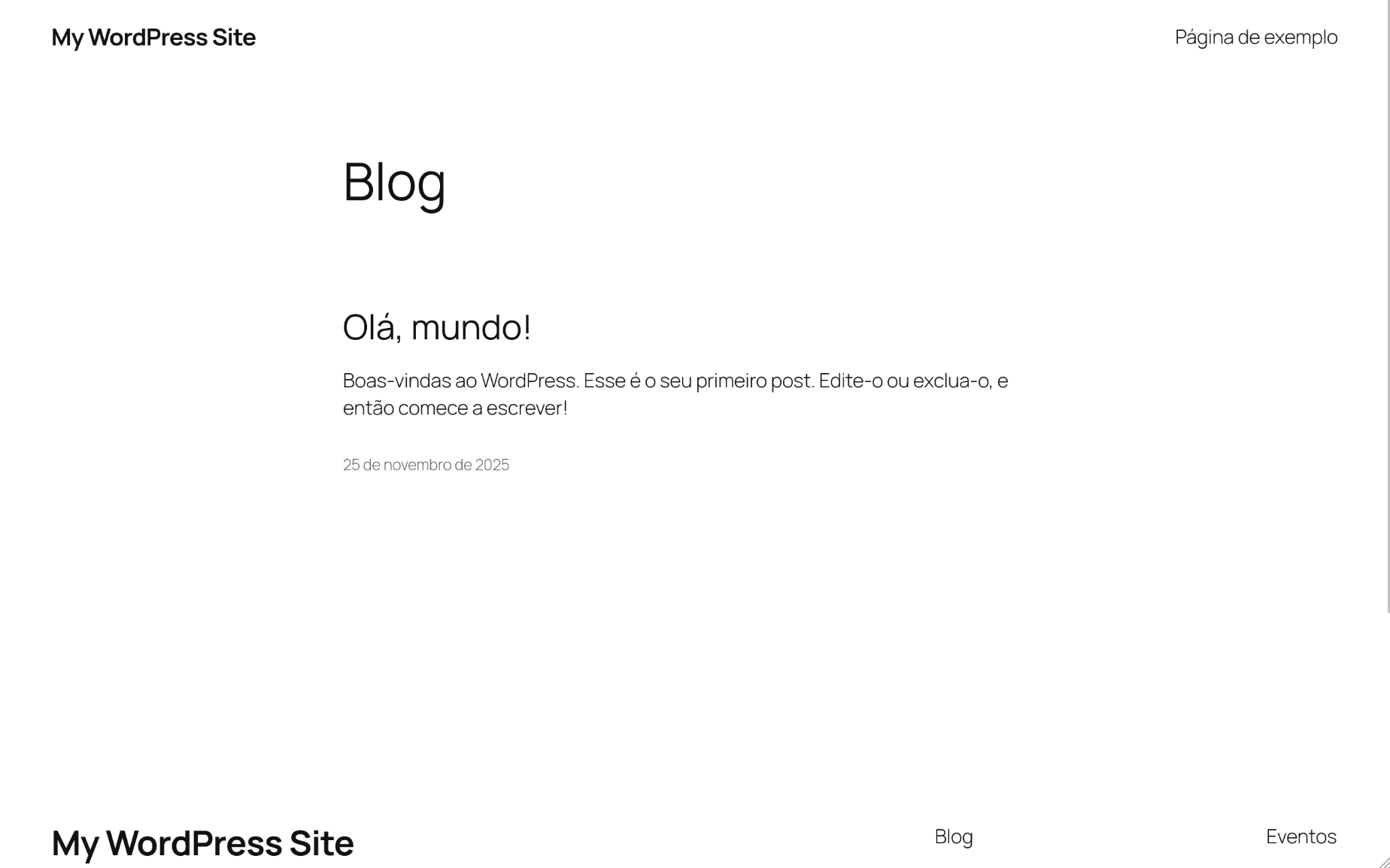 WordPress Instalado - Página Inicial