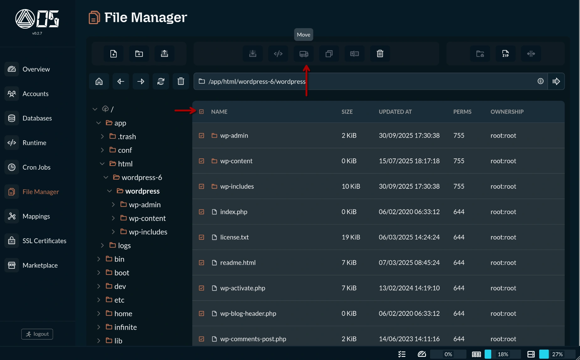 OS - Gerenciador de Arquivos - Mover Arquivos
