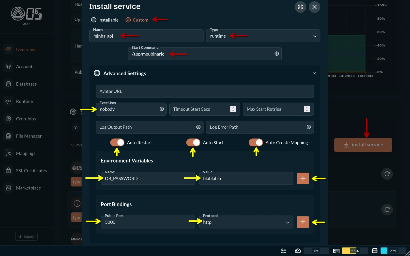 OS - Instalar Serviço Customizado